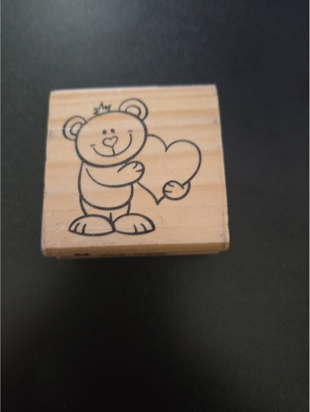 RECOLLECTIONS RUBBER STAMP - Bear and Heart